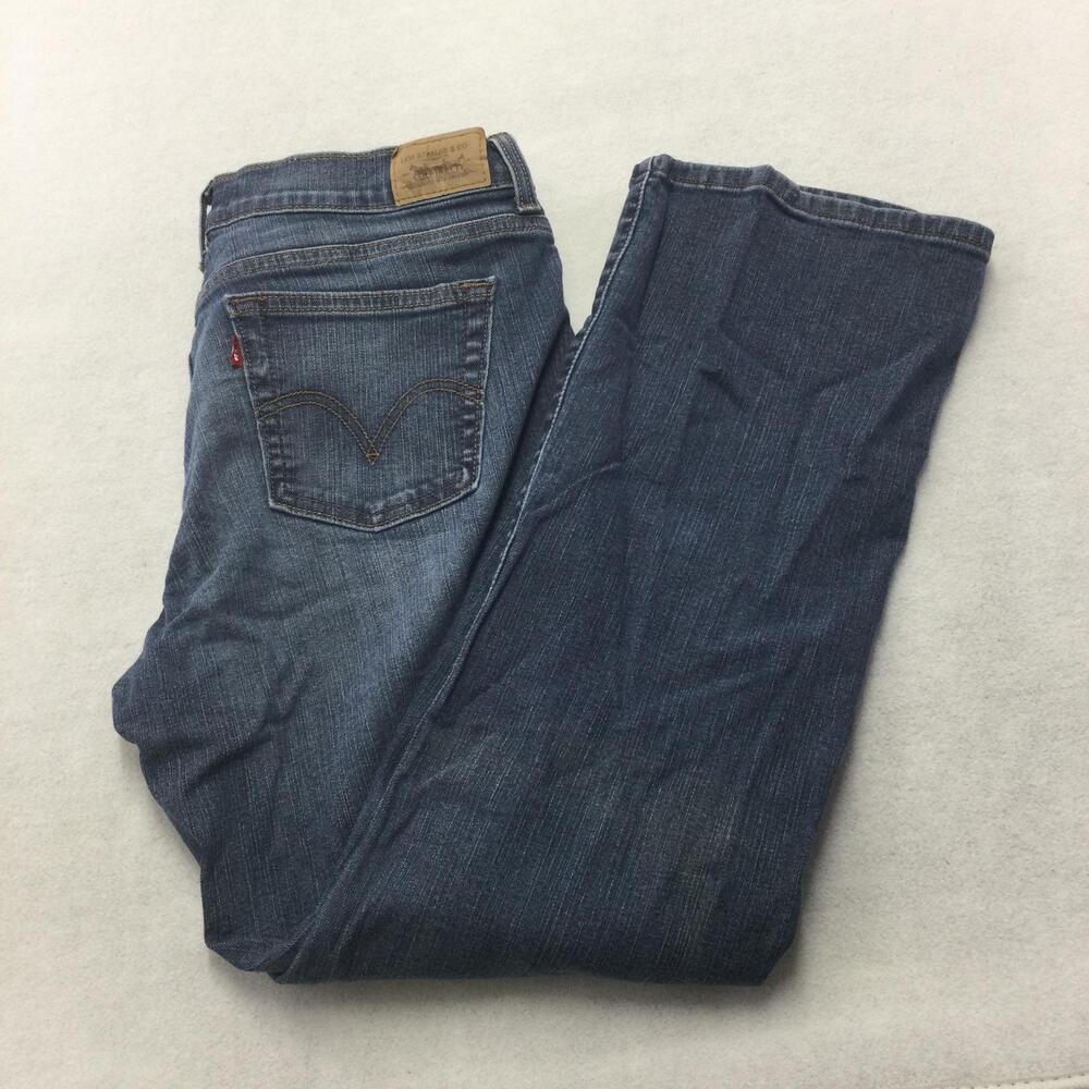 Levis 515 Boot Cut Jeans Womens 12 Short Blue Medium Wash Stretch Denim Mid Rise